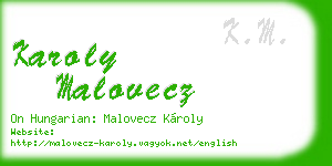 karoly malovecz business card