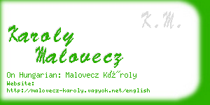 karoly malovecz business card